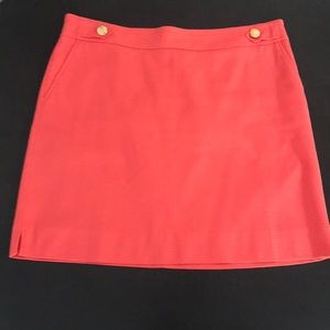 Ann Taylor Factory Coral Skirt with Gold Buttons
